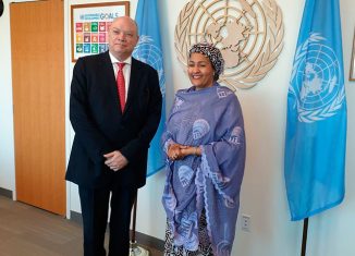 Rodrigo Malmierca intercambio con la Presidenta de la Asamblea General, María Fernanda Espinosa; la vicesecretaria General de la ONU, Amina Mohammed; y con el administrador del PNUD, Achim Steiner.