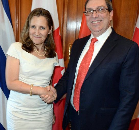 Bruno Rodríguez Parrilla recibirá este miércoles a su homóloga canadiense Chrystia Freeland, con el objetivo de analizar temas de interés común.