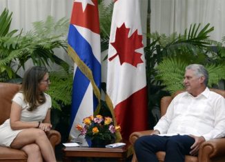 Díaz-Canel agradeció el tradicional apoyo de Canadá a la resolución contra el bloqueo, que se aprueba cada año en la Asamblea General de la ONU, y la posición asumida por el Gobierno de ese país frente a la aplicación de la Ley Helms-Burton.