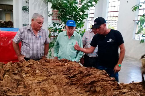 El Segundo Secretario del Comité Central del Partido visitó el Centro de proceso de tabaco en rama para la exportación de la Empresa de Acopio y Beneficio y el primer almacén con tecnología Metunas que se construye en la provincia.