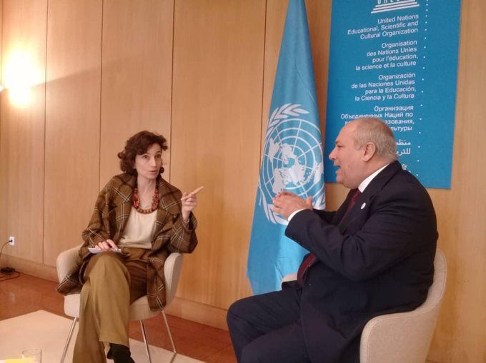 Audrey Azoulay reconoció la labor de Cuba en las áreas de competencia de la UNESCO y agradeció la participación de Alpidio Alonso en la 40 sesión de la Conferencia General de la organización, y en particular en el Foro de Ministros de Cultura.