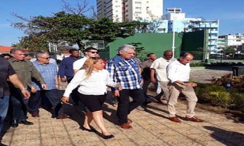 Miguel Díaz-Canel Bermúdez visitó el Complejo Recreativo ¨Marcelo Salado¨y el Círculo Social Obrero ¨José Antonio Echeverría¨, ubicado en el municipio Plaza de la Revolución.