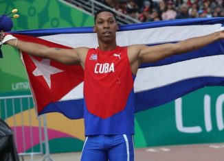 Juan Miguel Echevarría Oro en mitin de atletismo de Madrid