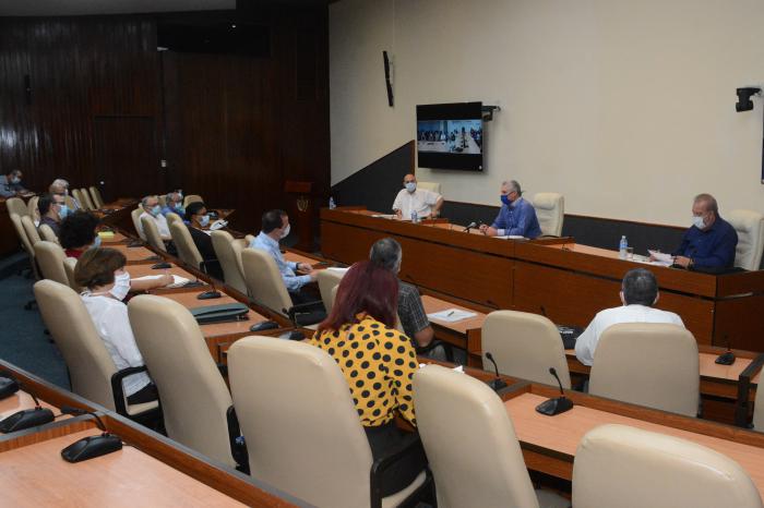 Niurka Carlos Pías, directora del Centro de Inmunoensayo, expuso los resultados obtenidos en el estudio piloto que se llevó a cabo en grupos poblacionales donde se aplicó el Sistema Ultra Micro Analítico (suma) para la covid-19.