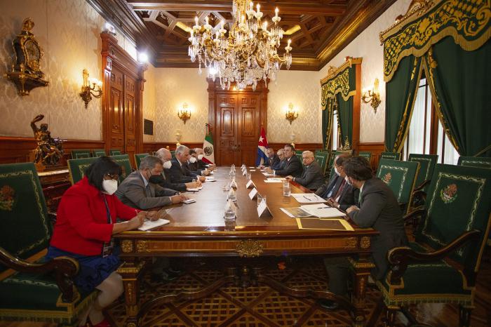 El Presidente de la República de Cuba, Miguel Díaz-Canel Bermúdez, sostuvo, en la sede del Palacio Nacional de México, una reunión con el Presidente de México, Andrés Manuel López Obrador.