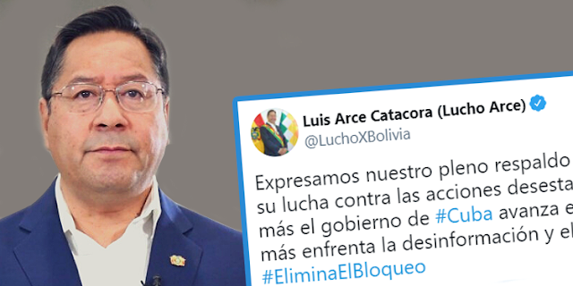 El presidente cubano, Miguel Díaz-Canel Bermúdez, agradeció este viernes a su homólogo de Bolivia, Luis Arce Catacora, por la solidaridad con la nación caribeña frente al bloqueo económico, comercial y financiero impuesto por Estados Unidos.