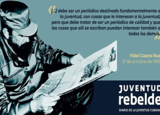 El presidente cubano felicitó este jueves a los trabajadores del diario Juventud Rebelde a propósito del 56 aniversario de su creación y les pidió que conserven la frescura, osadía y emoción de sus textos.