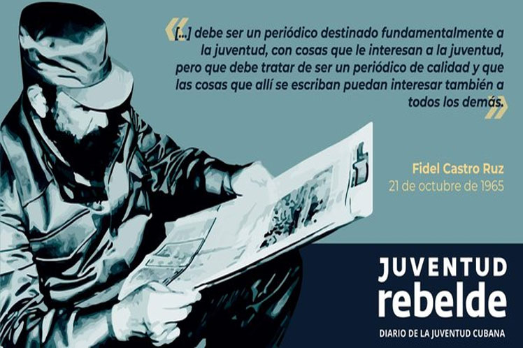 El presidente cubano felicitó este jueves a los trabajadores del diario Juventud Rebelde a propósito del 56 aniversario de su creación y les pidió que conserven la frescura, osadía y emoción de sus textos.