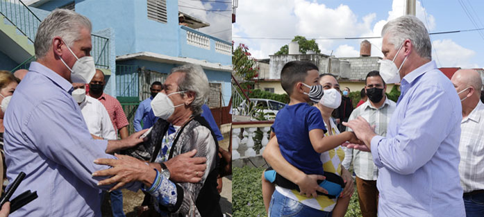 El mandatario, acompañado por Roberto Morales Ojeda, secretario de Organización y Política de Cuadros, estuvo en el barrio Agramonte, lugar de gente humilde y trabajadora, una de las 43 comunidades vulnerables de la provincia donde se trabaja para solucionar añejos problemas.