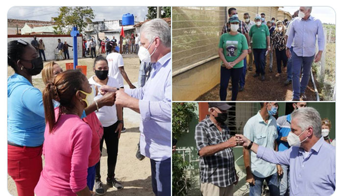 El presidente de Cuba, Miguel Díaz-Canel, afirmó este viernes en su cuenta de la red social Twitter, que los barrios son espacios donde el país vive y resiste con soluciones creativas, a propósito de la visita integral a la central provincia de Sancti Spíritus.